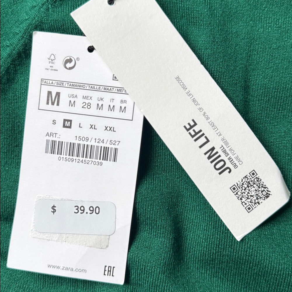 Zara green turtleneck short sleeve - Picture 3 of 6